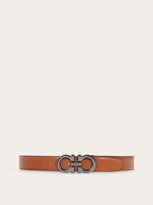 Man Reversible and adjustable Gancini belt Vicuna/Black-AA