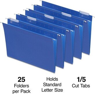 Staples Hanging File Folder 5-Tab Letter Size Blue 125/Carton ST163501-CCVS