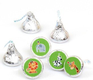 Big Dot Of Happiness Jungle Party Animals - Round Candy Sticker Favors (1 sheet of 108)