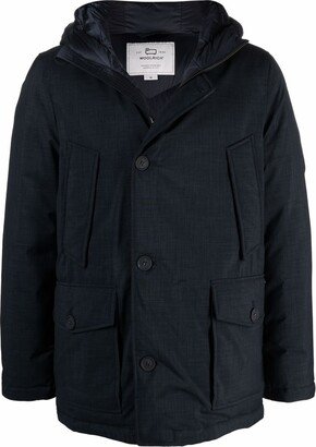 Button-Up Padded Hooded Coat