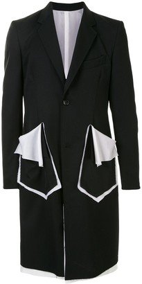 Contrast-Trimmed Wool Coat