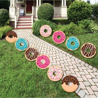 Big Dot Of Happiness Donut Worry, Let's Party - Lawn Decor - Outdoor Doughnut Party Yard Decor 10 Pc