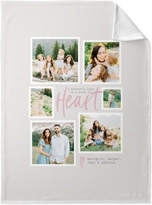 Fleece Photo Blankets: Center Heart Fleece Photo Blanket, Fleece, 30X40, Purple