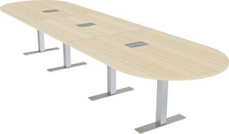 Skutchi Designs, Inc. 14 Person Modular Racetrack Conference Table Metal T Bases Power Units