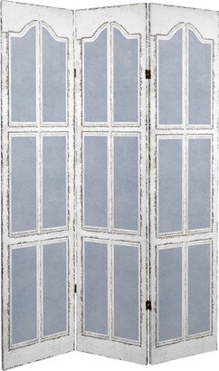 Red Lantern Handmade 6' Canvas Blue and White Shutters Room Divider