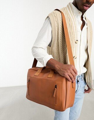 holdall bag with shoulder strap in tan