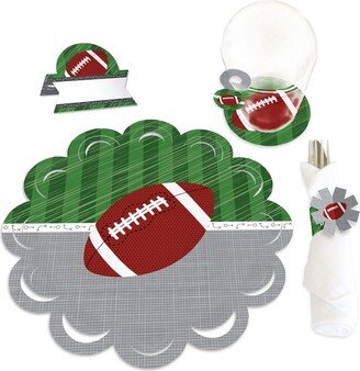 Big Dot Of Happiness End Zone Football Baby Shower & Birthday Charger Chargerific Kit Setting for 8