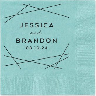 Wedding Napkins: Eucalyptus Elegance Napkin, Black, Aqua