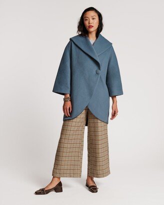 Cocoon Wool Coat Blue