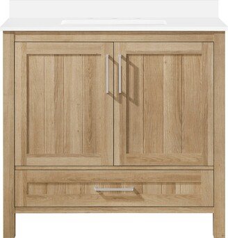 Kansas 36 in. Single Sink Bathroom Vanity in White Oak