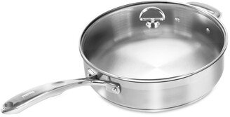 Induction 21 Steel Cookware 5Qt. Saute Skillet With Glass Lid