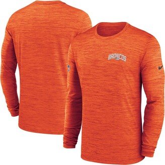 Men's Orange Denver Broncos Velocity Athletic Stack Performance Long Sleeve T-shirt