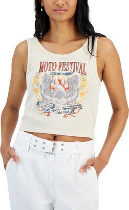 Grayson Threads Black Juniors' Moto Festival Graphic Tank Top