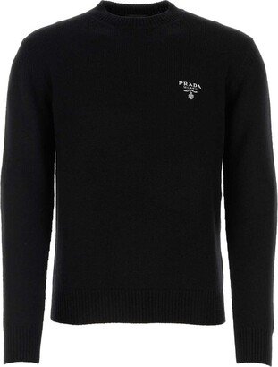 Logo Embroidered Crewneck Knit Sweater