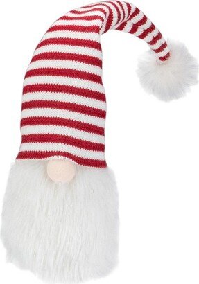 Northlight 19-Inch Plush Tabletop Christmas Decoration Gnome with Red and White Striped Hat