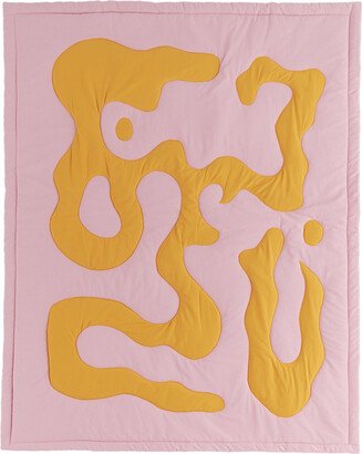 Claire Duport Pink & Orange Medium Form II Throw Blanket