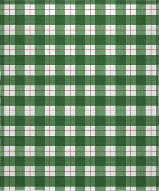 Fleece Photo Blankets: Double Plaid Blanket, Fleece, 50X60, Green