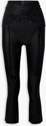 Cropped stretch-jersey flared leggings