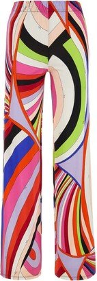 Iride-Print Straight-Leg Trousers