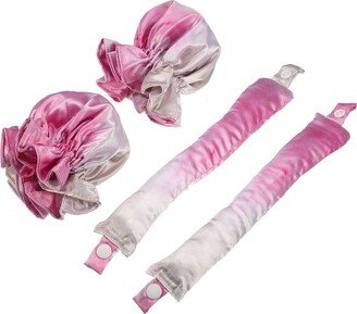 Unique Bargains Women's Heatless Hair Curler Curling Rod Pink 2 Set