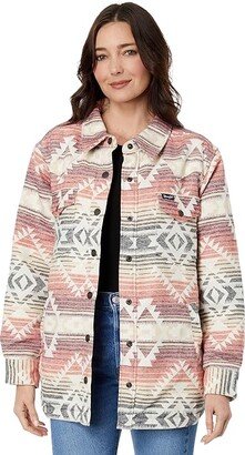 Retro Shacket (White/Pink/Black) Women's Jacket