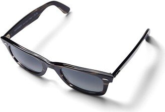 RB2140 Wayfarer Gradient Sunglasses (Striped Grey/Gradient Grey) Plastic Frame Fashion Sunglasses