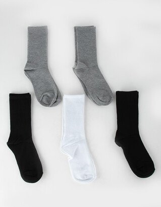 5 Pack Womens Crew Socks