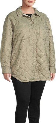 Plus Diamond Quilted Puffer Jacket