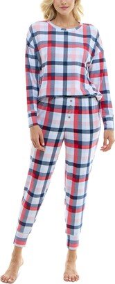 Roudelain Women's 2-Pc. Waffle-Knit Jogger Pajamas Set