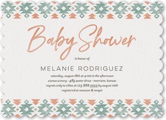 Baby Shower Invitations: Southwest Pattern Baby Shower Invitation, Pink, 5X7, Matte, Signature Smooth Cardstock, Scallop