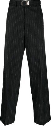 Stripe-Pattern Wide-Leg Trousers-AA