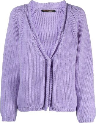 V-neck knitted cardigan-BP