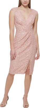 Petite Sequined Lace Sheath Dress