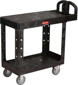 Commercial FG452500BLA Flat Shelf 2-Shelf 500 lbs. Capacity Utility Cart - Black