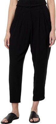 Petite Taper Ankle Pants (Black) Women's Clothing