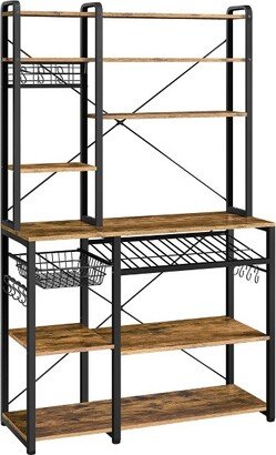 71H Large Baker's Rack with Hutch and Wine Rack