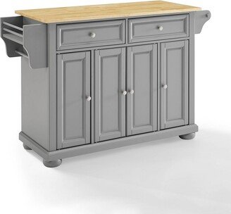 Alexandria Kitchen Island with Wood Top Vintage Gray/Natural
