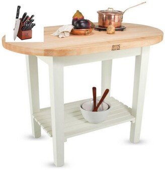 C-Elip 60x30 Butcher Block w/shelf & Henckels Knife Set