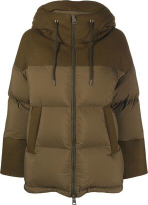 Panelled Hooded Puffer Jacket-AB