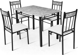 5 Piece Kitchen Dining Table Set Modern Table and Chairs Set