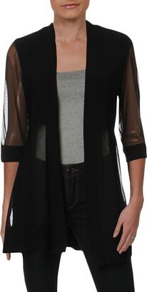 Petites Womens Mesh Sheer Jacket