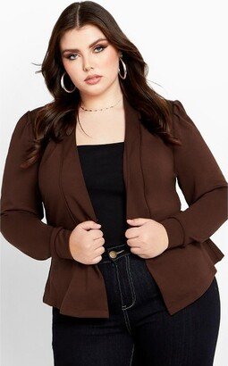 Women's Plus Size Piping Praise Jacket - truffle - 12 Plus