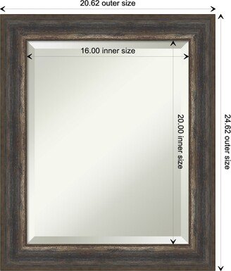 Beveled Wall Mirror - Alta Brown Grey Frame