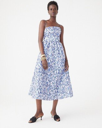 Collection taffeta side-cutout midi dress in meadow print