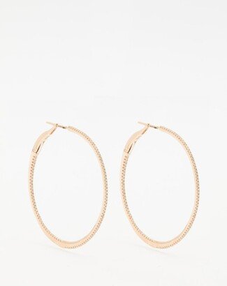 Diamond & 18kt Rose Gold Hoop Earrings