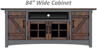 84 Tv Cabinet/Wall Unit | Modern Gray & Rustic Brown