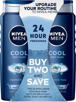 Men Cool Body Wash with Icy Menthol and Yuzu - 2pk/16.9 fl oz