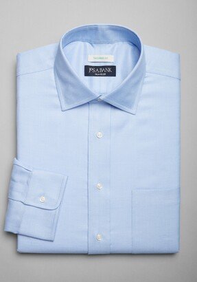 Big & Tall Men's Traveler Collection Tailored Fit Spread Collar Honeycomb Texture Dress Shirt