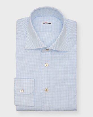 Men's Micro-Check Cotton Dress Shirt-AB