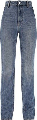 Logo Patch Straight Leg Jeans-AY